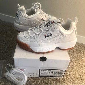 White Disruptor Fila Shoes - Never Worn!